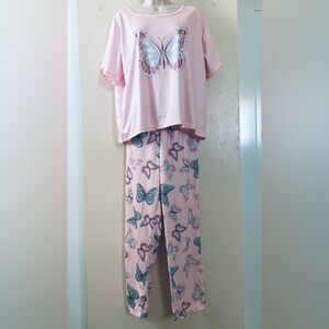 Butterfly PJ Set size XL color light pink